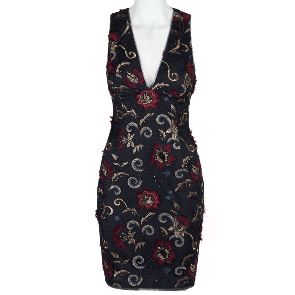 NWT Aidan Mattox V-Neck Bodycon Cocktail Dress